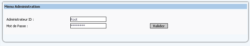 Administrateur login page